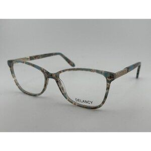 DELANCY DEL 150 BLUE 54-16-140 Blue Brown Marble Glitter Plastic Glasses Frames